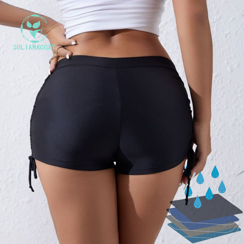 Summer Fold Period Panties Fashion Bag Hip Strap Slim-fit Elastic Fitness Sports Beach Swimming Boxers Mentrual Pants