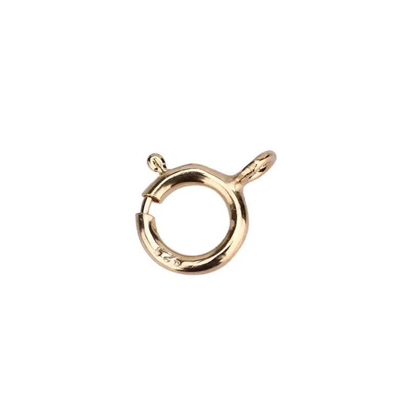 Boucle à ressort ronde en argent regardé S925, structure de perle, connexion de bracelet et de collier, boucle QQ, 5 pièces