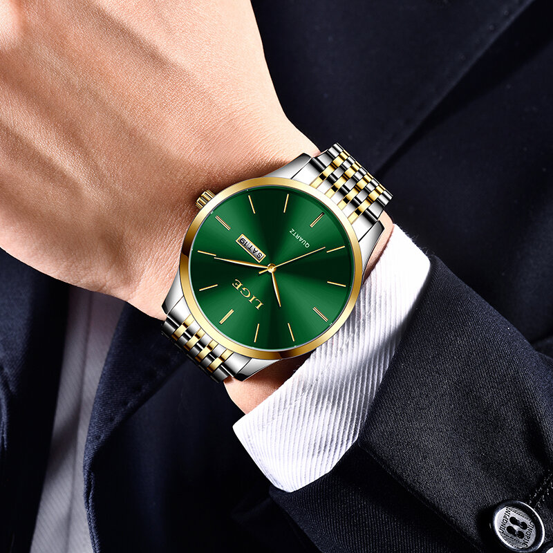 Lige 2024 Top Marke Luxus Herren uhren leuchtende wasserdichte Edelstahl uhr Quarz Männer Datum Kalender Business Armbanduhr