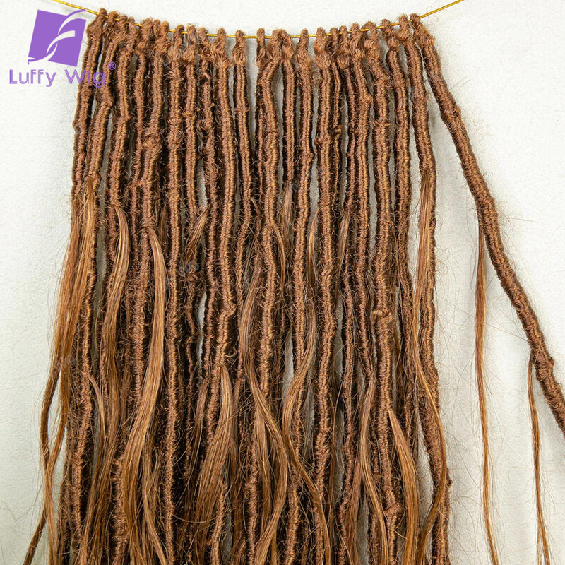 Crochet Boho Locs con riccioli di capelli umani Pre-loop biondo marrone trecce estensioni dei capelli capelli senza nodi Deadlocks per intrecciare