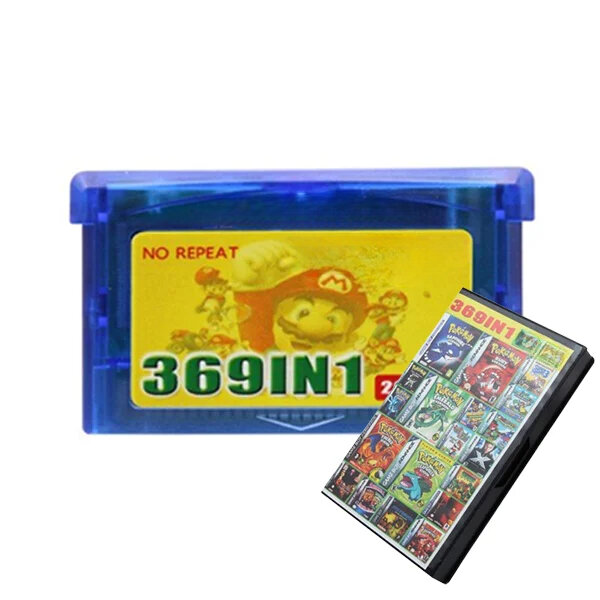 Gba用ゲームカートリッジ,369 in 1, 32ビット,gba,gba,sp,nds,ポケモン,レトロゲーム,英語言語