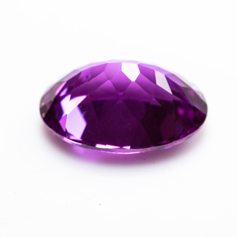 Cuentas de zafiro cultivadas en laboratorio, dijes de forma ovalada, Color rojo púrpura, piedras preciosas, Material de fabricación de joyas Diy, certificado AGL seleccionable