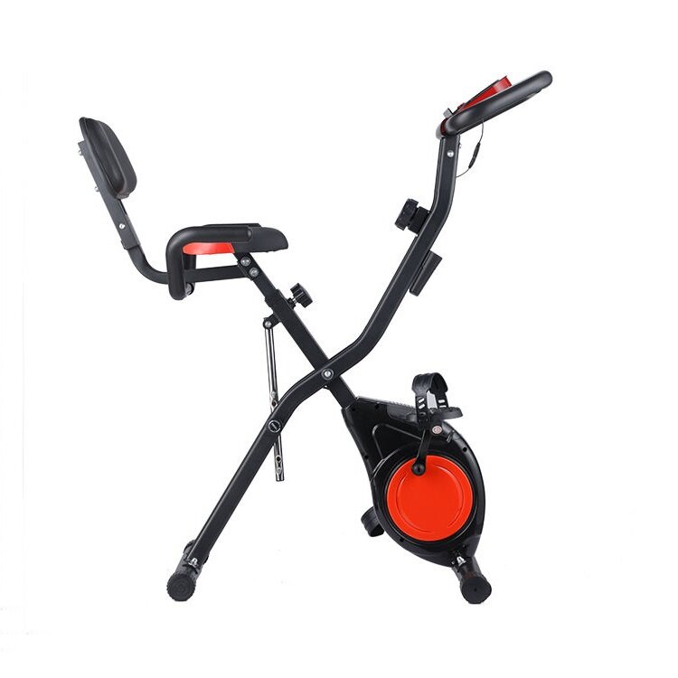 Sepeda latihan kebugaran kantor kecil, sepeda lipat magnetik dalam ruangan untuk penggunaan multifungsi