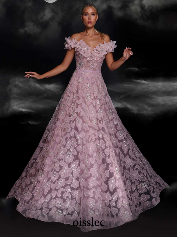 Suknia wieczorowa Oisslec z koralikami sukienka na studniówkę kwiatowe aplikacje Fromal Dress suwak Up sukienki celebrytów elegancja suknia wieczorowa dostosowywanie