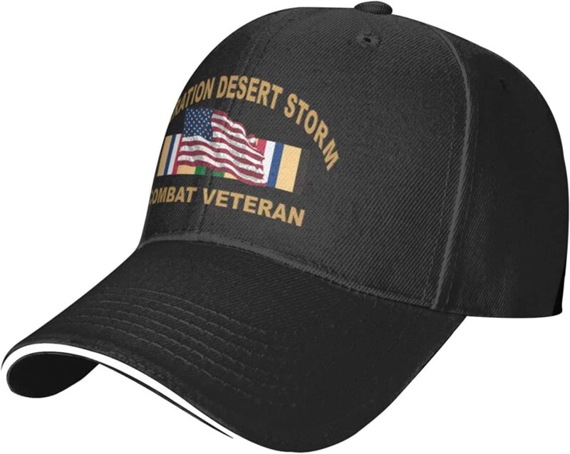 Chapéu de beisebol veterano ajustável para homens e mulheres, boné Operation Desert Storm