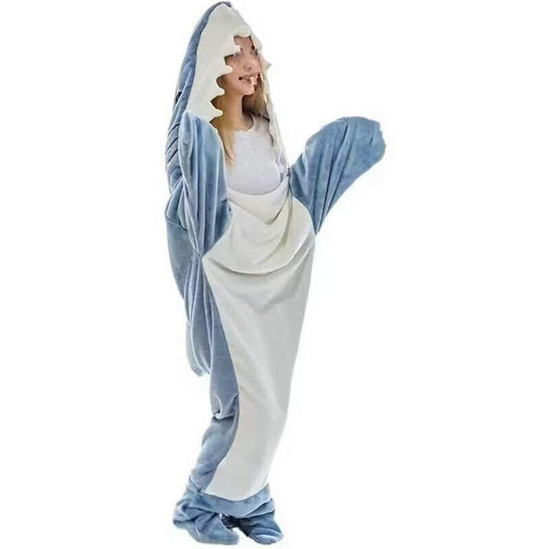 Pijama de tiburón de algodón suave y cómodo para dormir por las buenas noches, manta de tiburón fácil de usar, buen regalo
