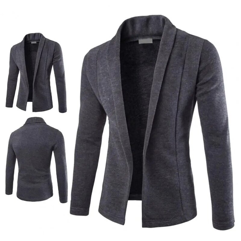 Jaqueta Slim Fit Lapel masculina, casaco quente, Streetwear de negócios, popular