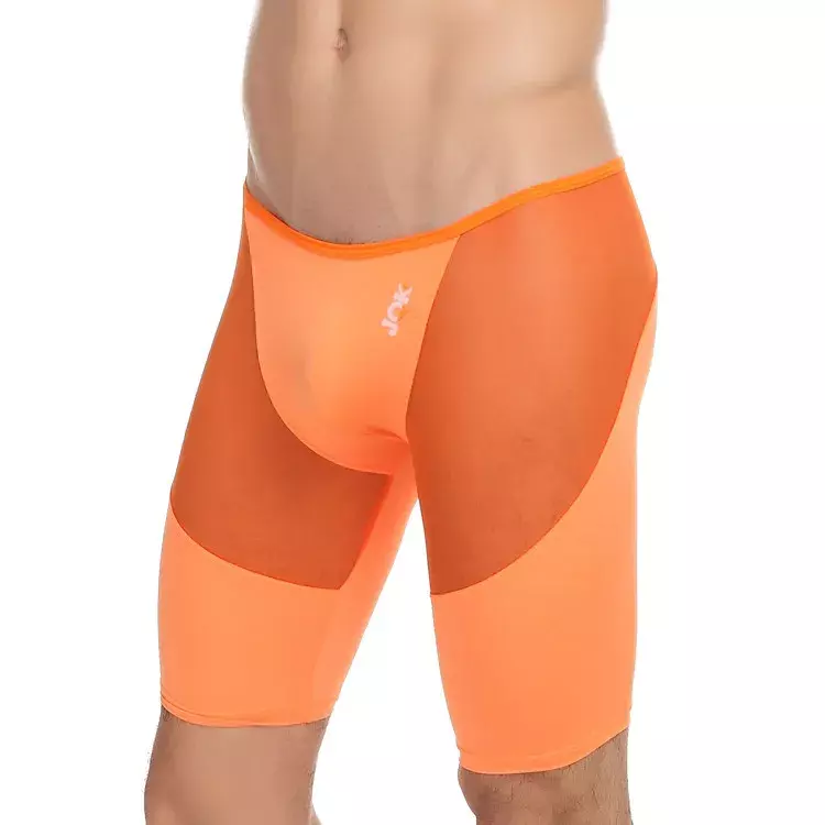 OpenCrotch-Pantalones moldeadores de cuerpo para hombre, pantalones de nailon de alta elasticidad, malla de hielo, transpirables, Sexy, para el hogar, ropa interior