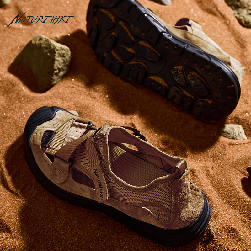 Naturehike รองเท้าดีไซน์เป็นรูระบายน้ำด้านล่างทนต่อการสึกหรอพื้นยางหนารองเท้าแตะชายหาดลุยน้ำกันลื่น