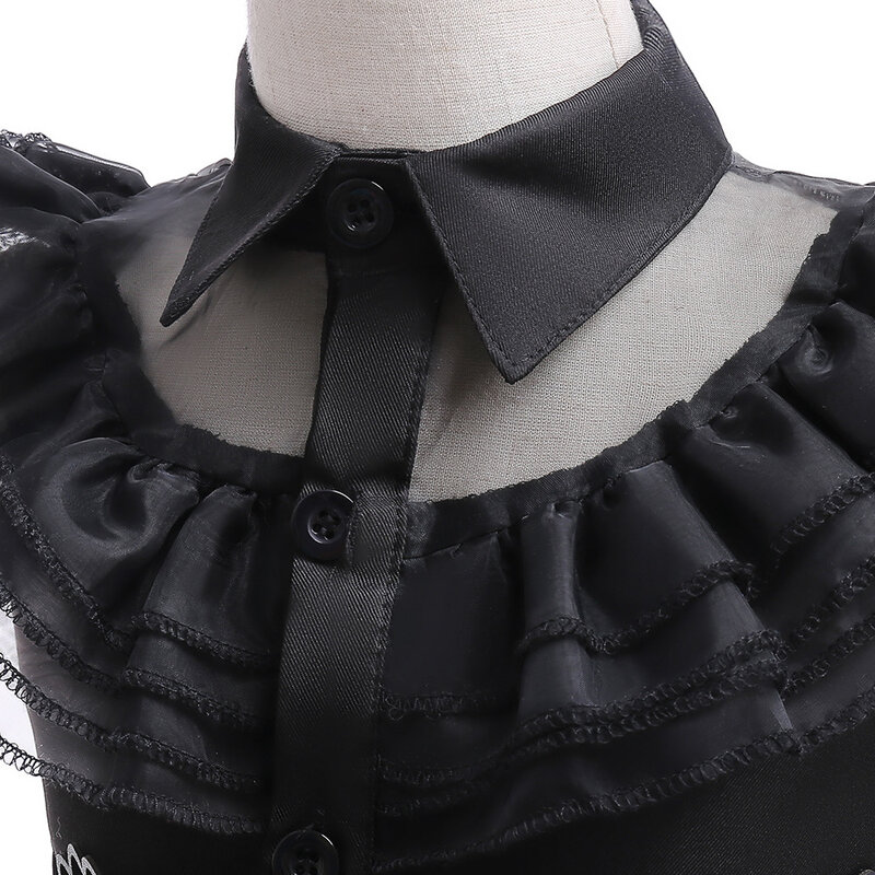 Addams Rabu panjang hitam tulle dress