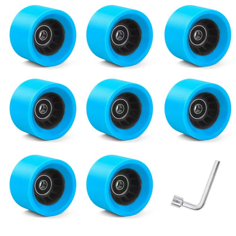 8PCS 58*39mm Double Row Roller Skates Accessories Speed Skates PU Four Wheels 95A Car Line Wheel 608RS Bearings