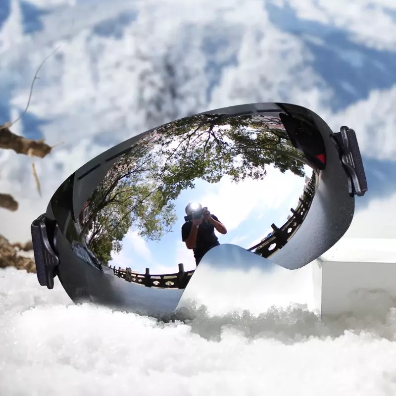 Легкие профессиональные лыжные очки для мужчин UV400, незапотевающие очки для сноуборда и лыж, женские ультра-яркие зимние очки для снега