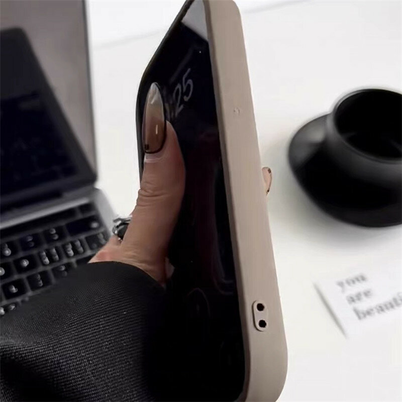 Ottwn casing silikon hati cinta 3D, sarung HP INS tahan guncangan untuk iPhone 11 12 13 14 15 Pro Max XS XR 7 8 Plus SE 2020