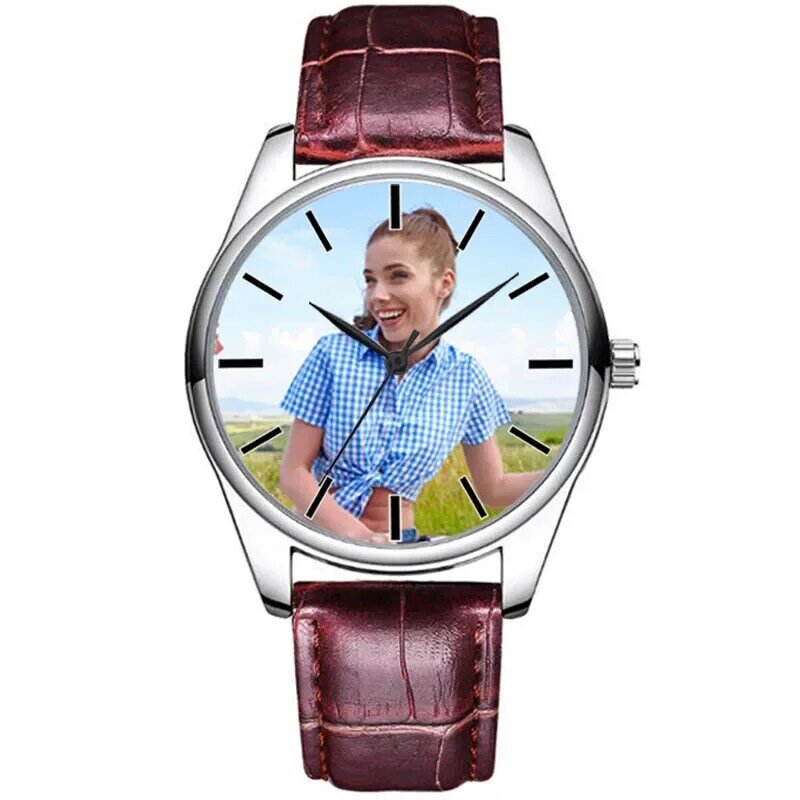 A4730 jam tangan foto kustom jam tangan DIY kedap air uniseks untuk pria wanita pecinta pasang gambar Anda sendiri hadiah ulang tahun sesuai selera