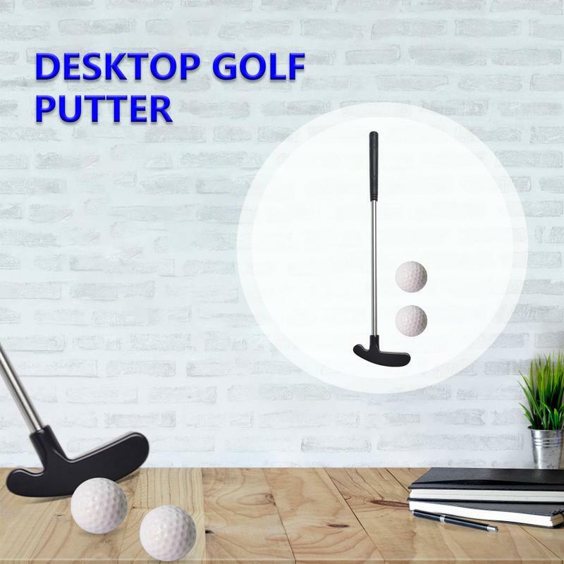 Golf Club Putter Portable TPR Grip Zinc Alloy Head Golf Clubs 2-Way Putter Anti-Rust Mini Golf Putters For School Bedrooms Home