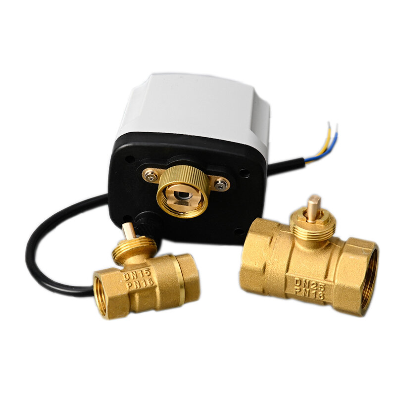 1/2" 3/4" 1" 2" Electric Ball Valve 3-wire 2-way Control Brass Thread Electric Ball Valve Waterpoof Motorized Ball Valve