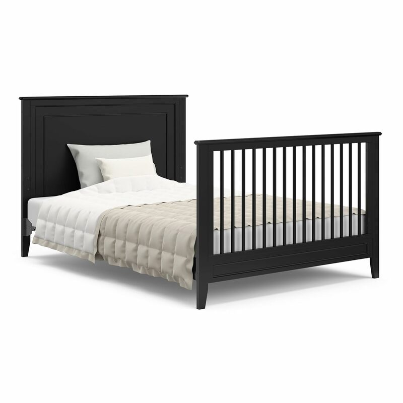 Przekształca się w łóżko dla małego dziecka i pełny rozmiar łóżka, pasuje do standardowego pełnowymiarowego materaca do łóżeczka, regulowana podstawa podparcia materaca