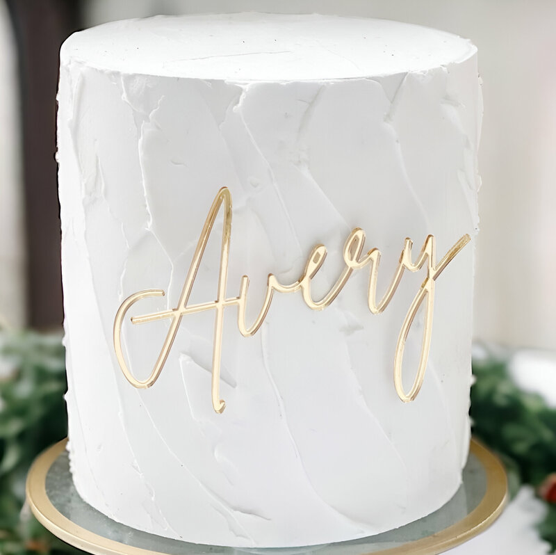 Topper per torta con nome in acrilico, Topper per torta personalizzata con ciondolo per torta, segnaposto per matrimonio, Topper per torta di compleanno personalizzato