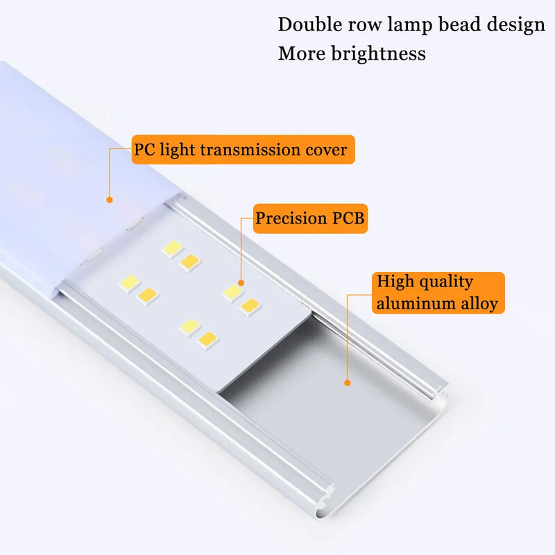 10-40cm ultra fino diodo emissor de luz gabinete luz sensor de movimento sem fio usb recarregável para cozinha quarto guarda-roupa iluminação