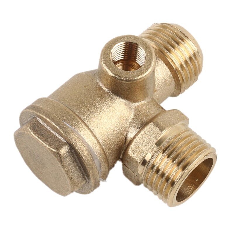 3-Way Air Compressor Check Valves Male Threaded Non-Return Valves Spare Parts for Tube Pipe Connecting