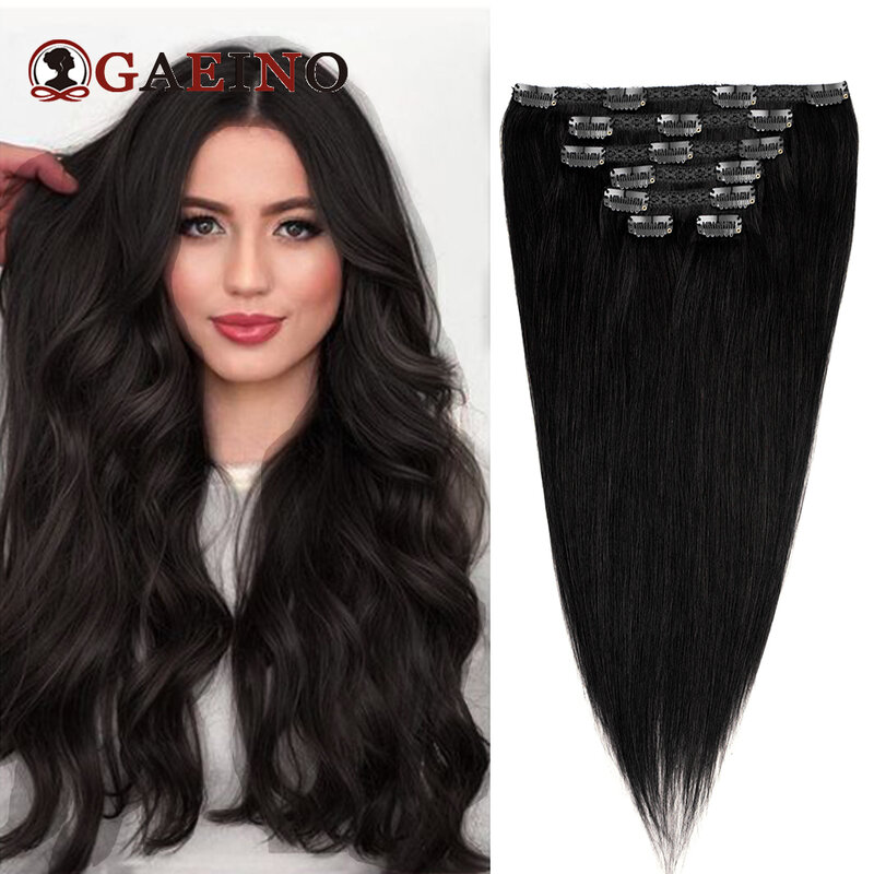 7Pcs/Set Straight Clip In Hair Extensions Real Human Hair Clip Ins Extensions Highlight Clip Ins Extension Human Hair  14-28"