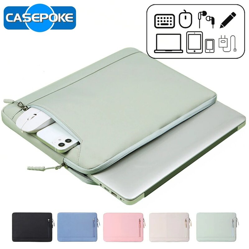 CASEPOKE-Capa impermeável para laptop para homens e mulheres, bolsa para notebook, bolsa para tablet, MacBook Air Pro, Lenovo Hp e Dell, 13,3 pol, 14,6 pol, 15,6 pol