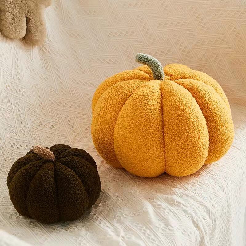 20-48cm Plushie Pumpkins Toys Throw Pillow Fluffy Stuffed Soft Fruit Vegetable Halloween's Day Party Home Decor Babies Kids Gift