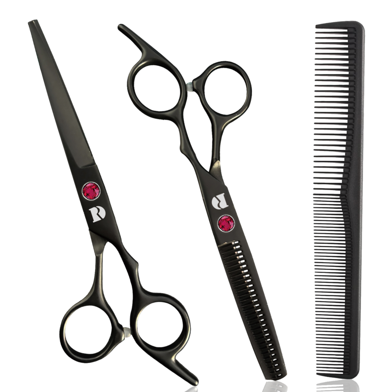 Zestaw nożyczek do włosów, 6,5-calowe nożyce do strzyżenia włosów/nożyczki przerzedzające, zestaw do strzyżenia w salonie fryzjerskim z grzebieniem, ostre ostrza fryzjerskie