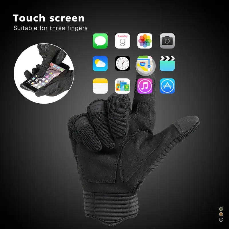 Tactical Full Finger Gloves Airsoft Military Combat Paintball Shooting Hunting Combat Outdoor Driving Work TouchScreen Men Women