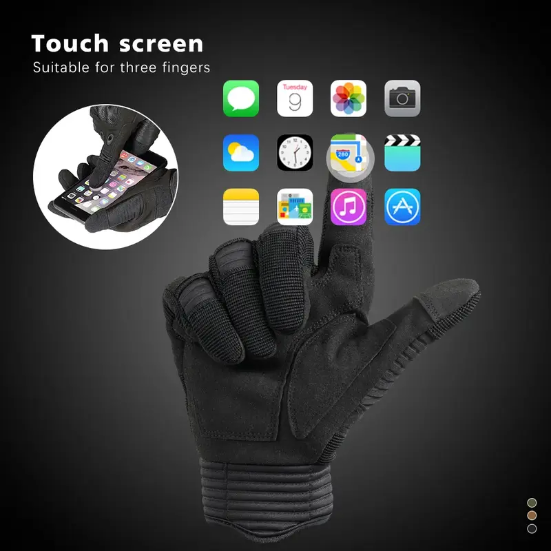 Tactische Volledige Vinger Handschoenen Airsoft Militaire Combat Paintball Schieten Jacht Combat Outdoor Rijden Werk Touchscreen Mannen Vrouwen