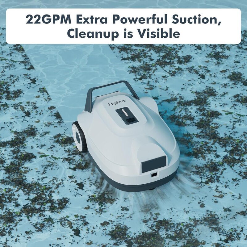 Cordless Robot Pool Vacuum Cleaner with Powerful Suction, 100Mins Long Run Time, Automatic Rechargeable Swimming Pool Vacuum