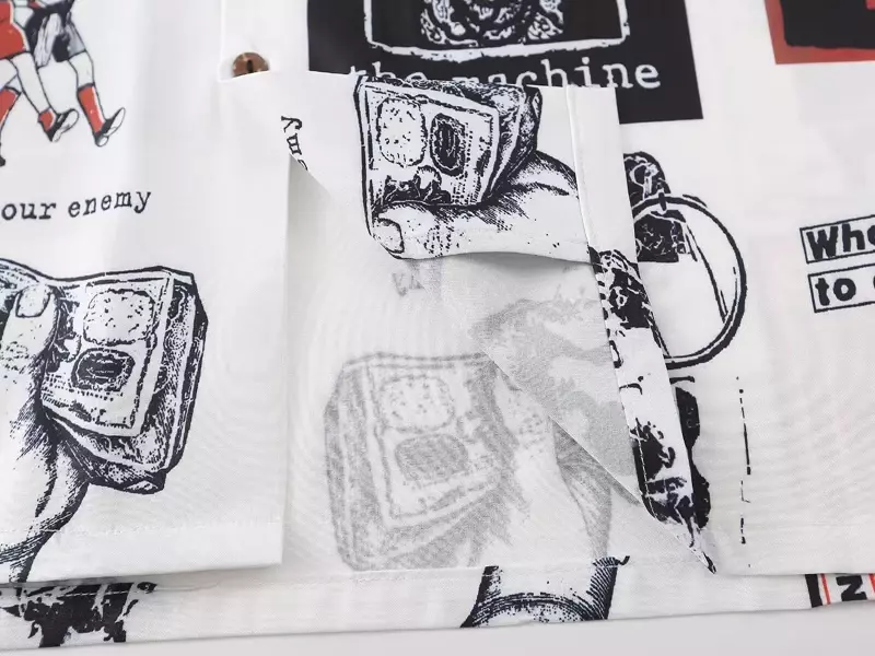 Multi-Versionen Filmplakat drucken y2k Hemd Männer Frauen lose Hawaii Strand Kurzarm T-Shirt Japan