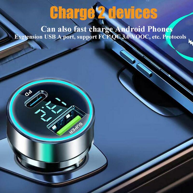 Cargador rápido para coche, dispositivo de carga rápida de 12-24V, USB Dual tipo C, 120W + PD20W, para iPhone 13 Pro, teléfono Samsung