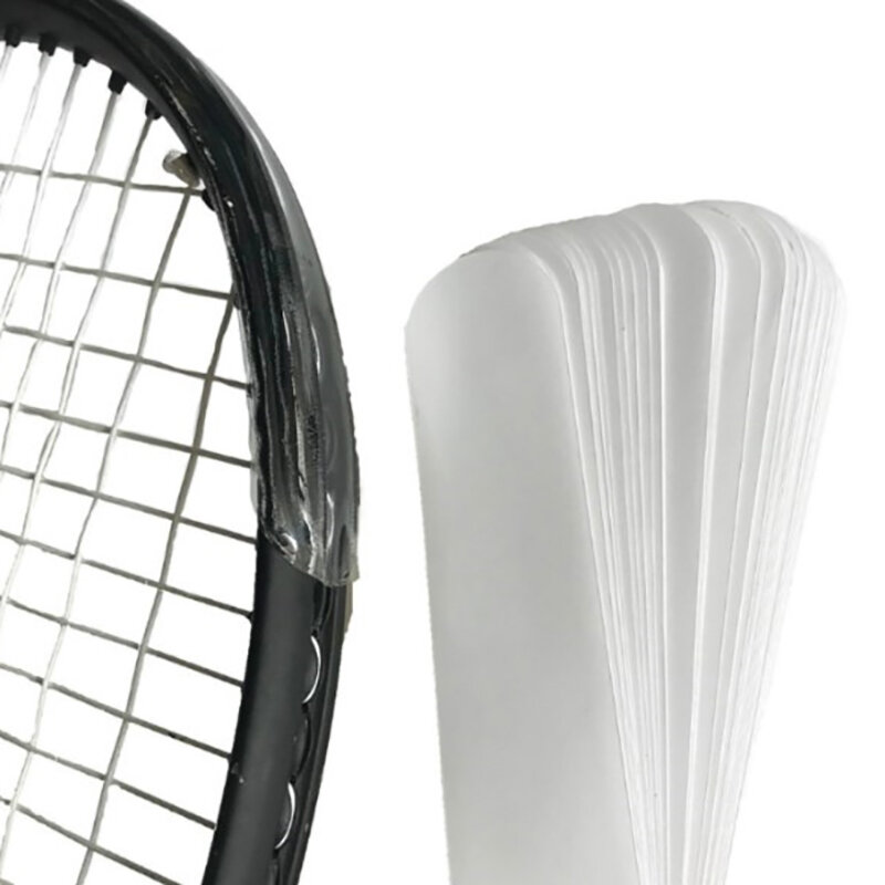 1 szt. Przezroczysta taśma ochrona głowy do rakiet tenisowych zmniejszająca tarcie taśmy ochrona TPU części sportowe 37x3,5 cm