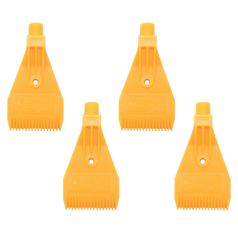 4X 1/4BSP Male Thread ABS Single Hole Air Blow Off Flat Jet Nozzle Yellow