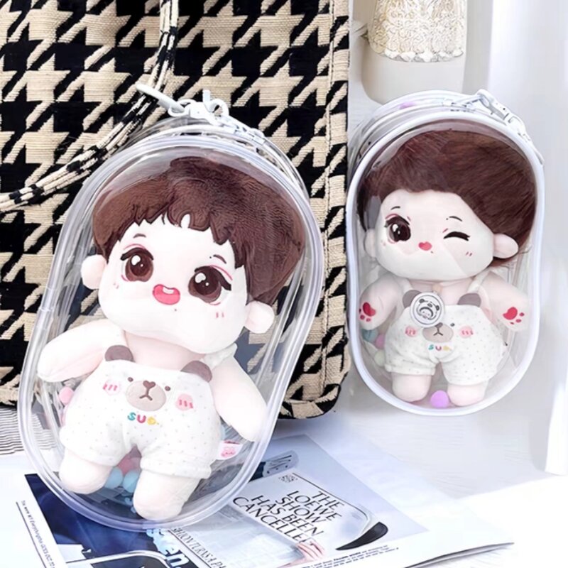 10/15cm Plush Doll Out Bag PVC Transparent Cotton Doll Transparent Display Pouch Clear Storage Case For Anime Cartoon Dolls New