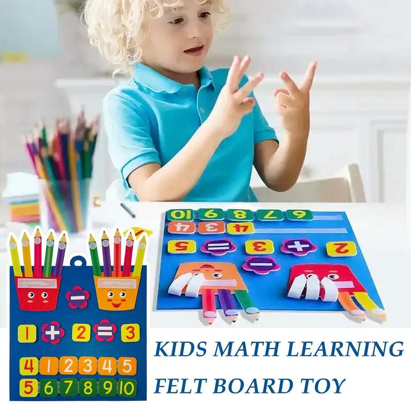 Jouet mathématique Montessori en feutre pour enfants, stylo de comptage, planche précoce occupée, jouets pour enfants, 30x30cm, Y8C3