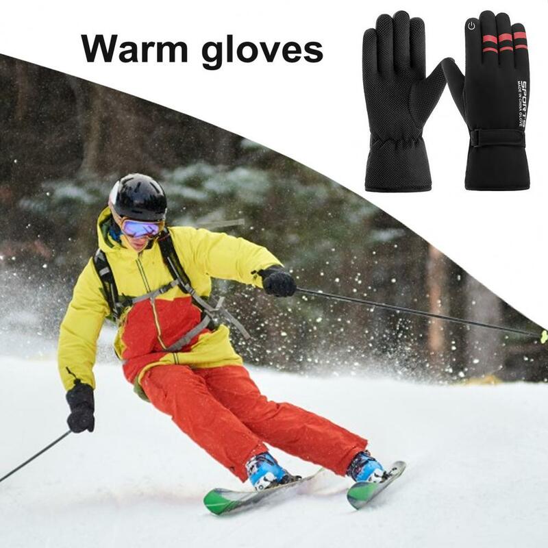 Rainproof Skiing Gloves Winter Waterproof Cycling Gloves for Women Men Touch Screen Non-slip Warm Fleece Lining for Outdoor