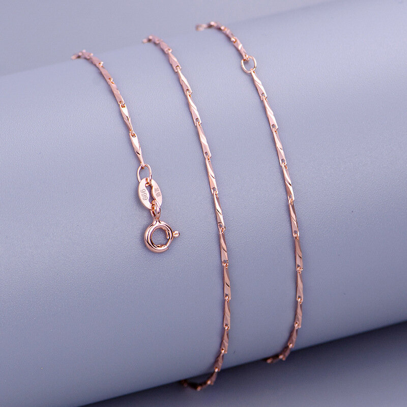 40 + 3 + 3cm regulowane łańcuszek na szyję Premium 999 srebrne zwykłe naszyjniki dla kobiet biżuteria DIY, dzięki czemu dostawa wisiorka błyszczącego łańcuszka