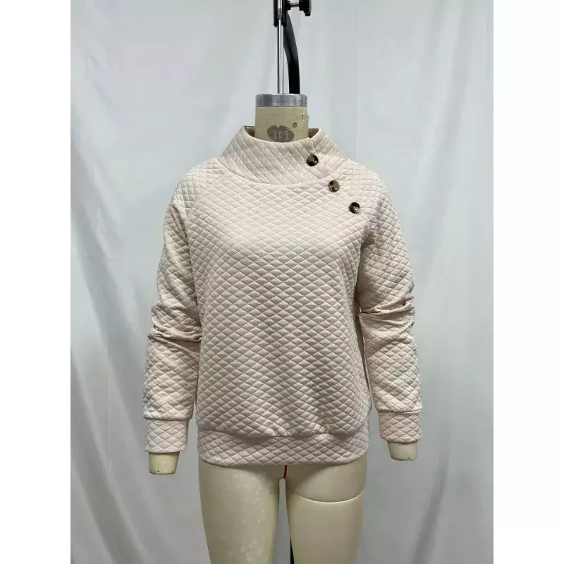 Frauen neue Pullover Rundhals Strick pullover Knopf Design Temperament pendeln Frau Mode thermisch warm lässig lose Tops