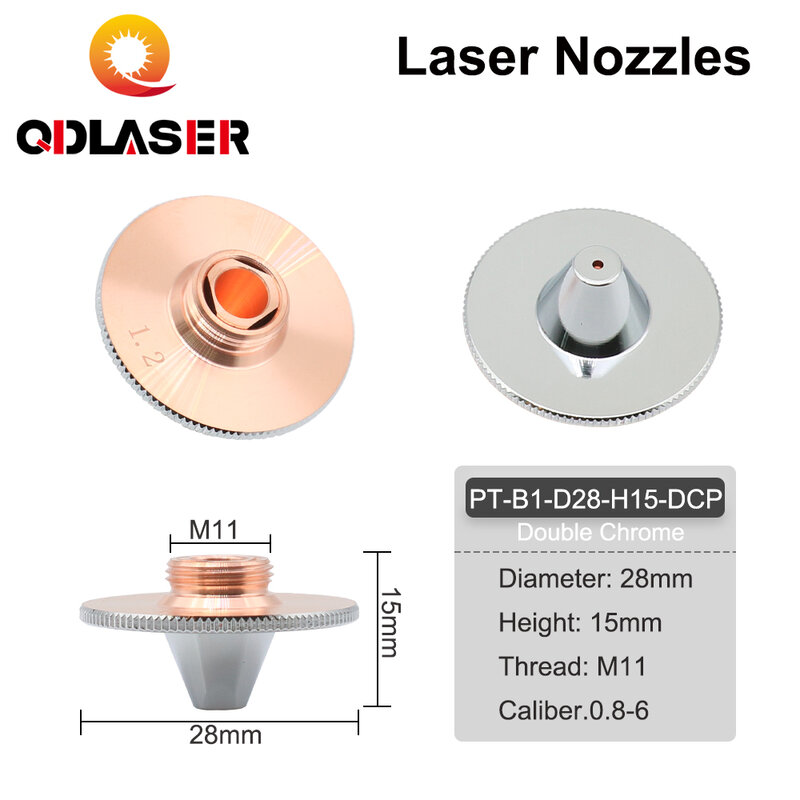 Qdlaser precitec wulge laser düsen ein schicht ige verchromte doppels ch ichten kaliber8-4,0 d28 h11 h15 m11 für wsx schneidkopf