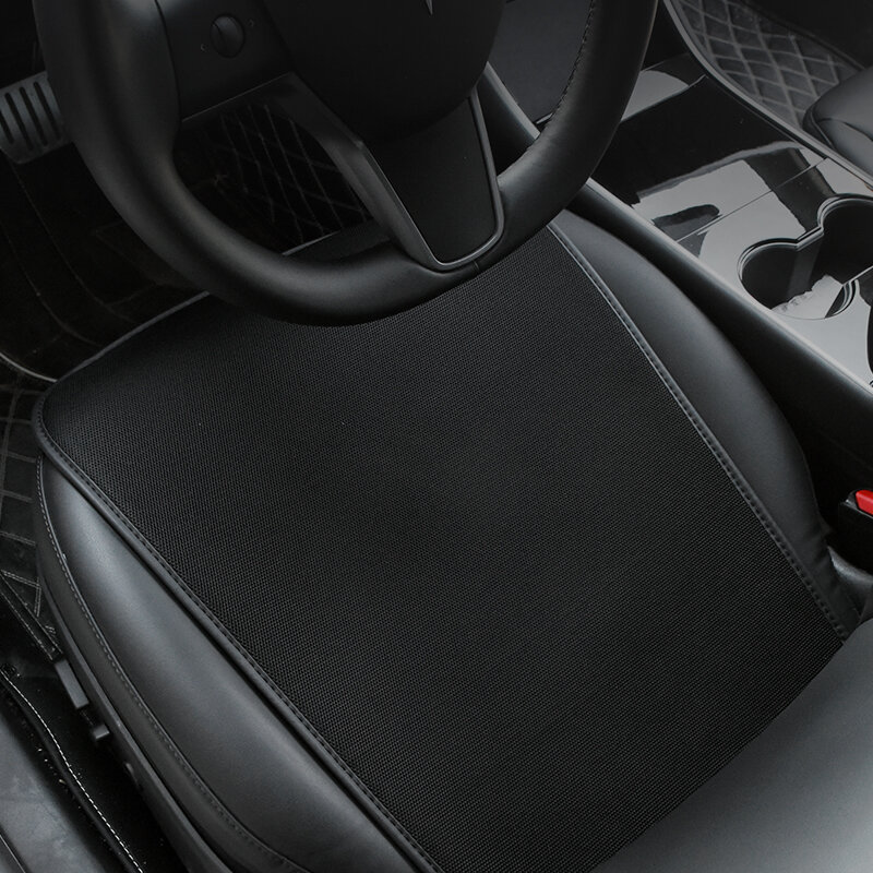 우븐 메쉬 자동차 시트 쿠션 프로텍터, 테슬라 모델 3 y용 통기성 앞뒷좌석 등받이 커버 매트 패드, 자동차 스타일링
