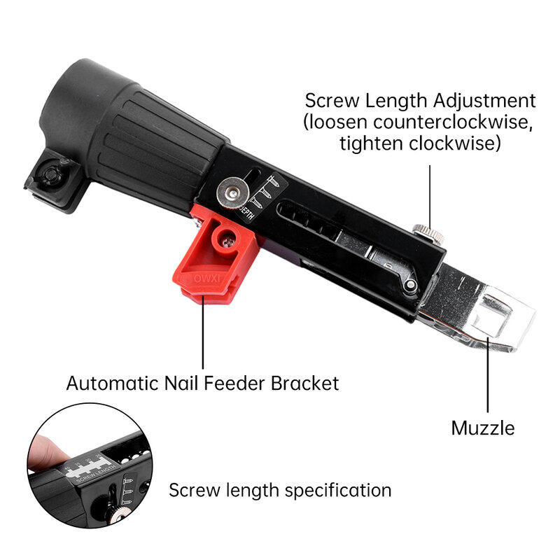 Automatic Chain Screw Gun Quick Screwing Tool Used With Electric Drill Woodworking Tool Drill Attachment