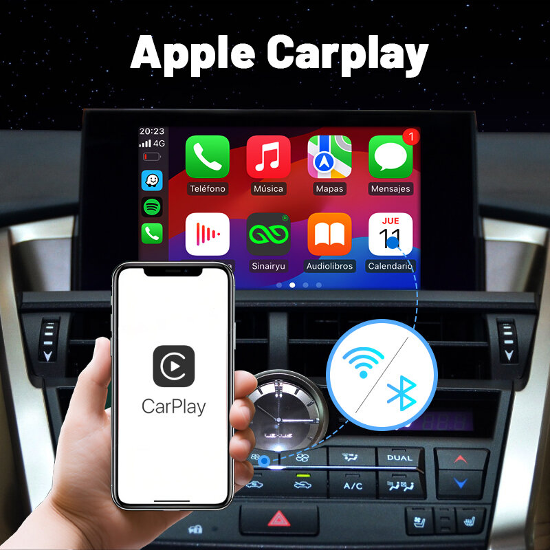 CarPlay inalámbrico Android Auto para Lexus NX RX IS ES GS RC CT LS LX LC UX GX 2014-2019, con funciones de reproducción de coche Mirror Link