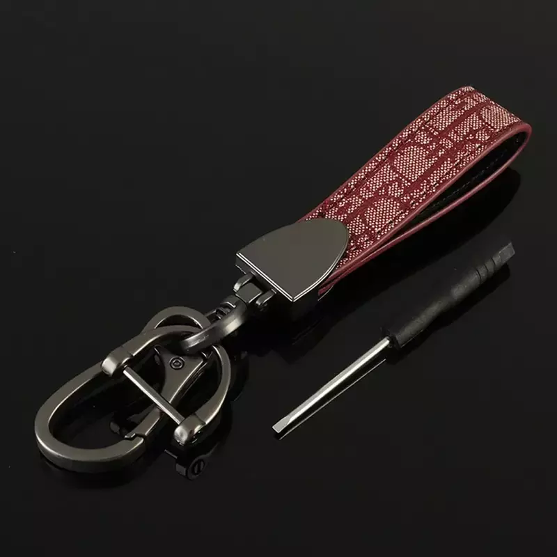 พวงกุญแจหนังรูปเกือกม้าพวงกุญแจรถสำหรับผู้ชายพวงกุญแจมือถือสีสายชาร์จมือถือของขวัญสำหรับแฟนสาว