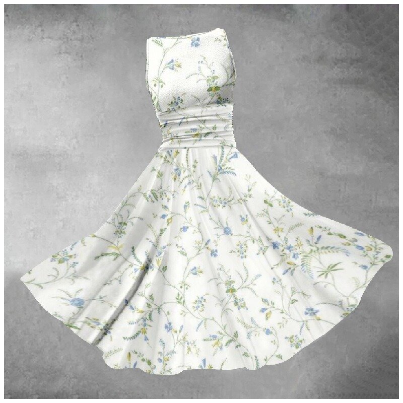 캐주얼 꽃 프린트 원피스 패션 세련된 여름 드레스, 여성 비치 민소매 파티 원피스, 고딕 소녀 선드레스