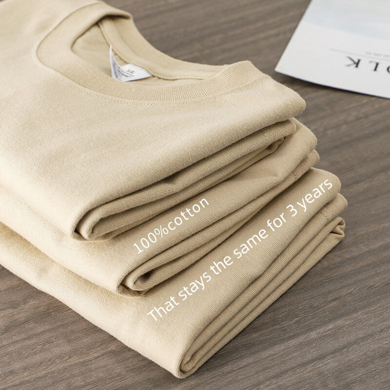 T-shirt de manga curta grande para homens, T cor sólida, tendência do lazer, algodão verde branco e preto, alta qualidade, 9.9oz, 280gsm
