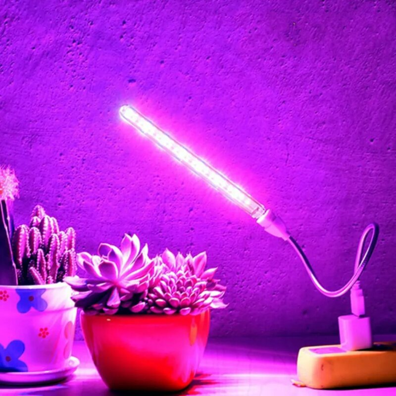 Lampu tumbuh LED USB 5V lampu pertumbuhan tanaman spektrum penuh lampu Phyto dalam ruangan untuk rumah kaca tenda bunga pencahayaan bibit