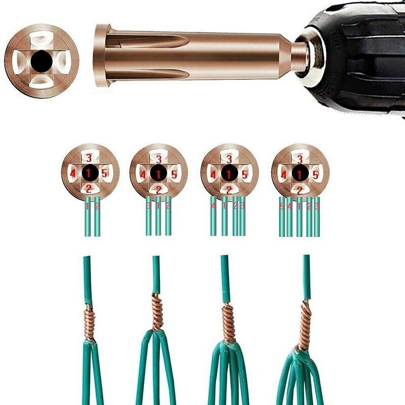 Herramienta de torsión de alambre de acero, pelacables, herramienta de pelado y torsión, conector rápido, Kit de herramientas de alambre de Giro eléctrico