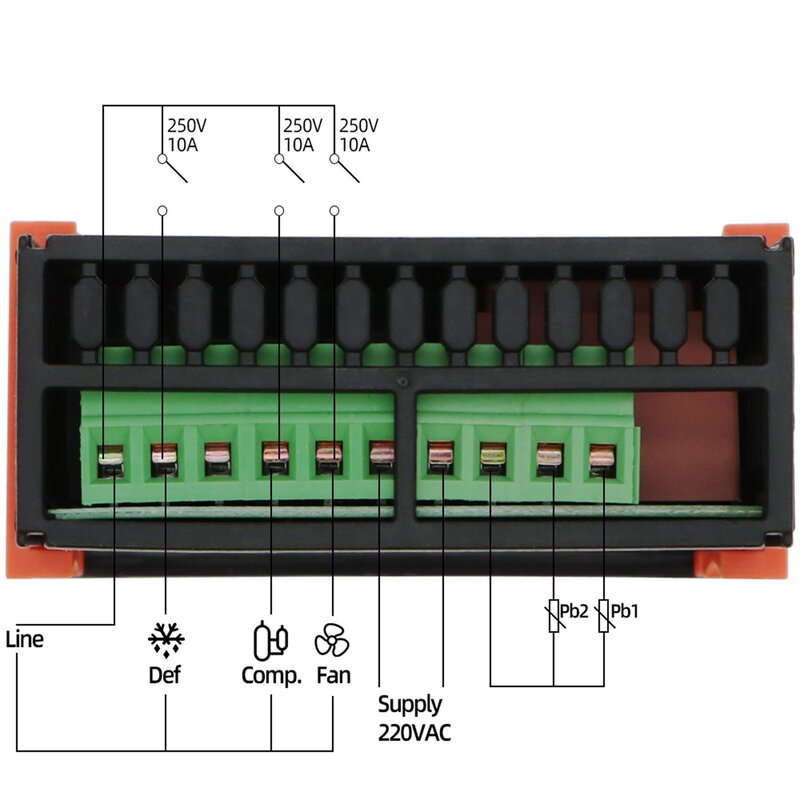Controlador de temperatura Digital ETC-974, termostato de microordenador, alarma de refrigeración, Sensor NTC de 220V